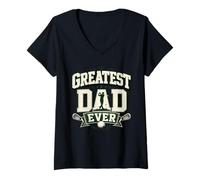 Women's Greatest Dad Ever Golfing Happy Father's Day Golf Lover V-Neck T-Shirt