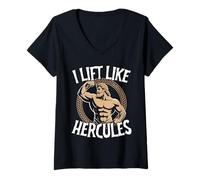 Womens Greek Mythology Hercules Graphic Ancient Greece God V-Neck T-Shirt