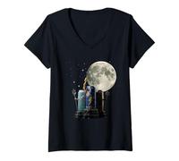 Womens Greek Mythology Thunder Moon Zeus Poseidon Hades V-Neck T-Shirt