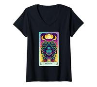 Womens Greek Snake Goddess And Greek Mythology Medusa V-Neck T-Shirt