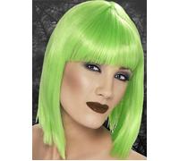 Womens Green Halloween Gothic Blunt Fancy Dress Cosplay Bob Wig
