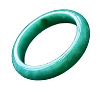 Women's Green Jade Bangle Floating Flowers, Imperial Green A-Cargo Ladies Jade Bangles, for Mother, for Girlfriend, with Jewelry Box, 54-64mm,Jade