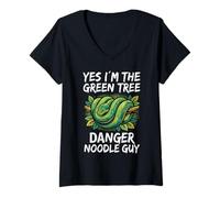 Women's Green Tree Python Owner Snake Lover Danger Noodle Guy Men V-Neck T-Shirt