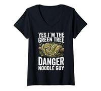 Women's Green Tree Python Owner Snake Lover Danger Noodle Guy Men V-Neck T-Shirt