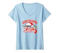 Women's Greenland Not Greedland Anti-Exploitation Sovereignty V-Neck T-Shirt