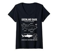 Women's Greenland Shark Anatomy V-Neck T-Shirt