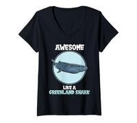 Womens Greenland Sharks Awesome Like a Greenland Shark V-Neck T-Shirt