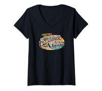 Women's Greetings from Asbury Park N.J. V-Neck T-Shirt