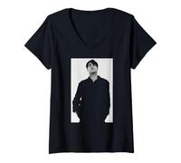 Women's Greg Dulli The Afghan Whigs Singer Portrait By Andy Willsher V-Neck T-Shirt