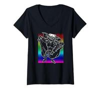 Womens Gremlins Gremlins Cool Gradient V-Neck T-Shirt