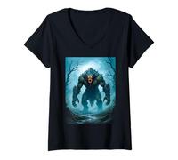 Womens Grendel, Beowulf, Dark Swamp, Mythological Monster, Primal V-Neck T-Shirt