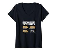 Womens Greyhound Security Greyhounds Owners Dog Lovers Distressed V-Neck T-Shirt