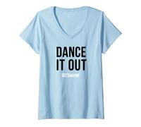 Women's Grey's Anatomy Dance It Out V-Neck T-Shirt, Baby Blue, Small