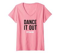 Women's Grey's Anatomy Dance It Out V-Neck T-Shirt, Pink, X-Large