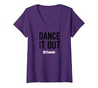 Women's Grey's Anatomy Dance It Out V-Neck T-Shirt, Purple, Large