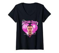 Women's Grey's Doctor Jackson Avery Heart Collage Crush TV Show V-Neck T-Shirt