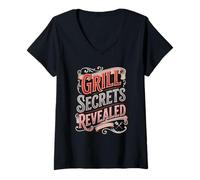 Women's Grill Secrets Revealed Master Backyard Grilling Enthusiast V-Neck T-Shirt