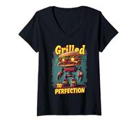 Women's Grilled to Perfection Sandwich Cheese V-Neck T-Shirt