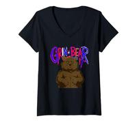 Womens Grin and Bear It V-Neck T-Shirt