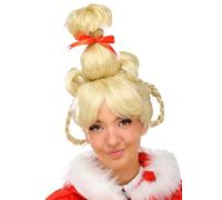 Womens Grinch Style Blonde Cindy Lou Who Wig Dr Seuss