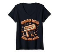 Women's Grogger Sound Make Some Noise Haman Esther Grover Grogger V-Neck T-Shirt