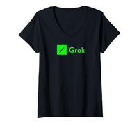 Women's Grok AI - Funny and Wise Artificial Intelligence Software V-Neck T-Shirt