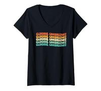 Women's Groovy Clinique Consultant Job Title V-Neck T-Shirt