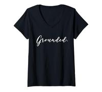 Women's Grounded Mindfulness Awareness Yoga Teacher Trending V-Neck T-Shirt