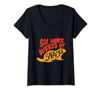 Womens Groundhog Day Six More Weeks of Snacks V-Neck T-Shirt