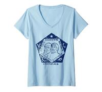 Women's Group Flight in Space. Vostok Postage Stamp V-Neck T-Shirt