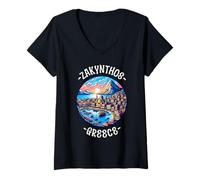 Womens Group Zakynthos Greece and Zante V-Neck T-Shirt
