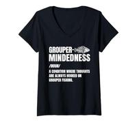 Women's Grouper Fishing V-Neck T-Shirt