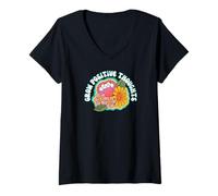 Womens grow positive thoughts happy daisy spring summer 70's style V-Neck T-Shirt