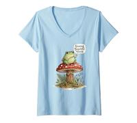 Women's Growing Beautiful Voices Frog BHSM SLP Speech Therapist V-Neck T-Shirt