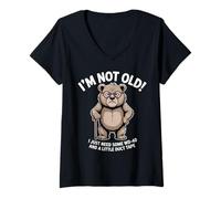 Womens Grumpy Bear I’m Not Old Just Need WD-40 and Duct Tape V-Neck T-Shirt