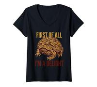 Women's Grumpy Desert Rain Frog Illustration Vintage Toad Quote Art V-Neck T-Shirt