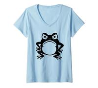 Womens Grumpy Frog - Funny Cute Frog Lover V-Neck T-Shirt