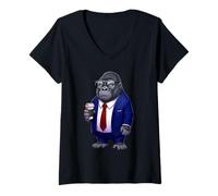 Women's Grumpy Gorilla V-Neck T-Shirt