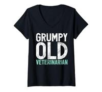 Women's Grumpy Old Veterinarian V-Neck T-Shirt