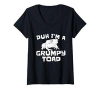 Womens Grumpy Toad Simple Halloween Outfit for Men Dad T-Shirt V-Neck T-Shirt