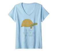 Women's Grumpy Turtle Losing My Funny Adult Humor V-Neck T-Shirt