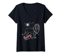Womens Gryffindor Lion Constellation with Stars V-Neck T-Shirt
