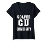 Womens GU Golfer University Funny Golf College V-Neck T-Shirt