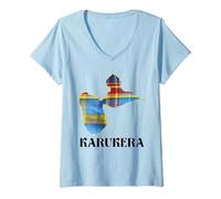 Womens Guadeloupe Madras French West Indies 971 Karukera V-Neck T-Shirt