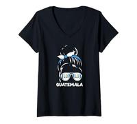 Women's Guatemala Flag Guatemalan Pride Guatemala V-Neck T-Shirt