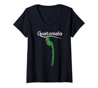 Women's Guatemala Quetzal Chapin Antigua Tikal Maya 502 Chicken Bus V-Neck T-Shirt