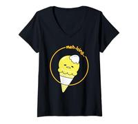 Womens Gudetama Meh-lting Ice Cream V-Neck T-Shirt