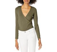 Women's Guess Crossocer Ruched Mane Top Green M