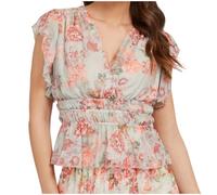 Women's Guess Joandra ruffle patterned blouse M