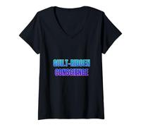 Women's Guilt Ridden Conscience Funny Progressive Design V-Neck T-Shirt